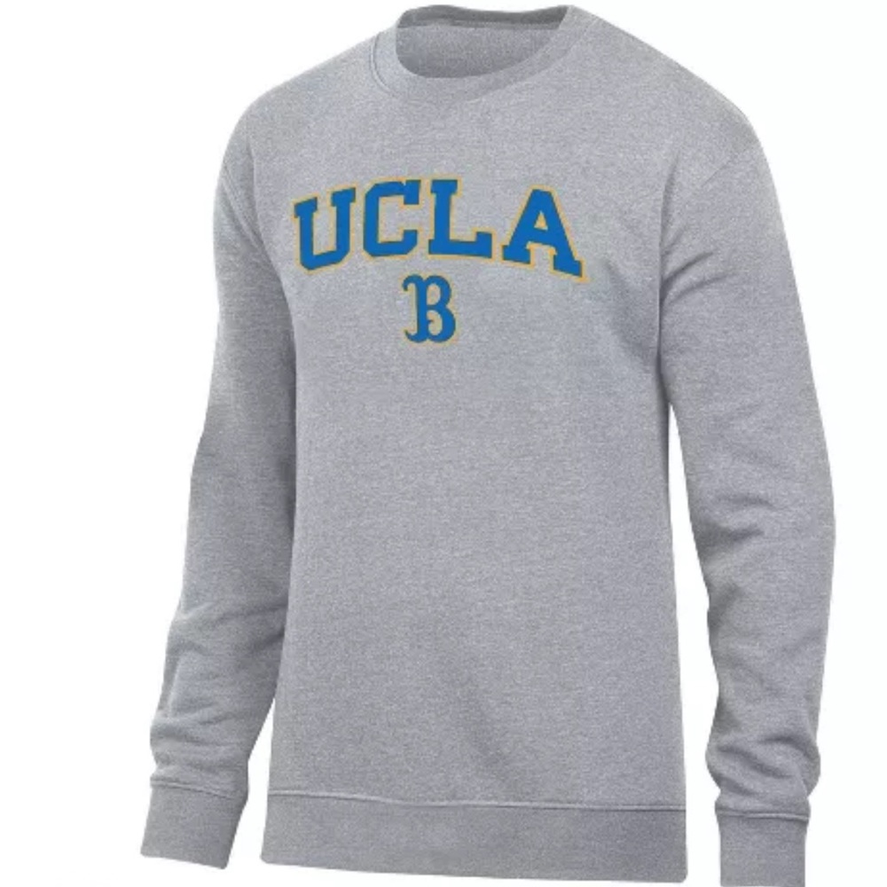 NEW NCAA Licensed UCLA Bruins Heather Grey Crewneck Fleece Sweatshirt Sz M